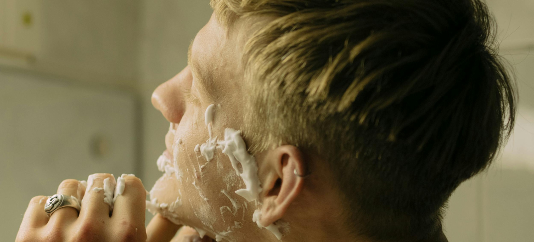 man shaving