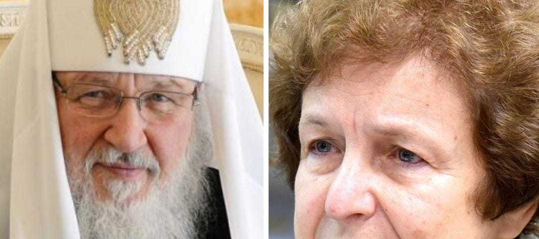 Patriarch Kirill (L) Tatjana Ždanoka MEP (R)