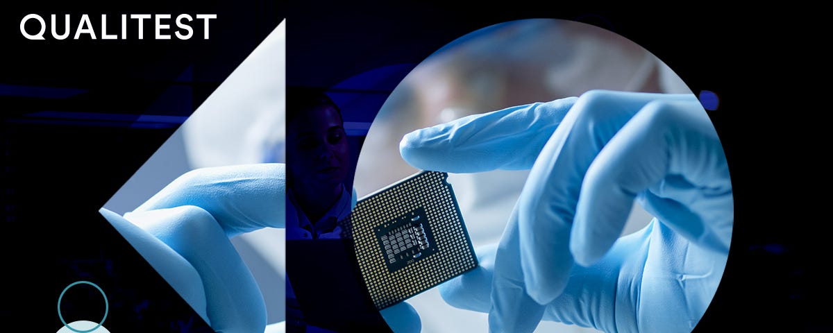 Engineer working with a semiconductor chip