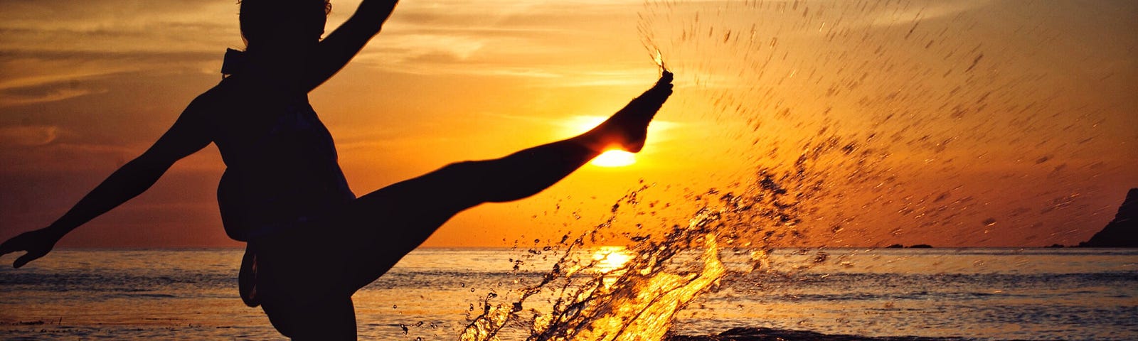 Woman in Water during Golden Hour