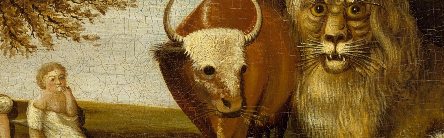 The Peaceable Kingdom by Edward Hicks (detail).