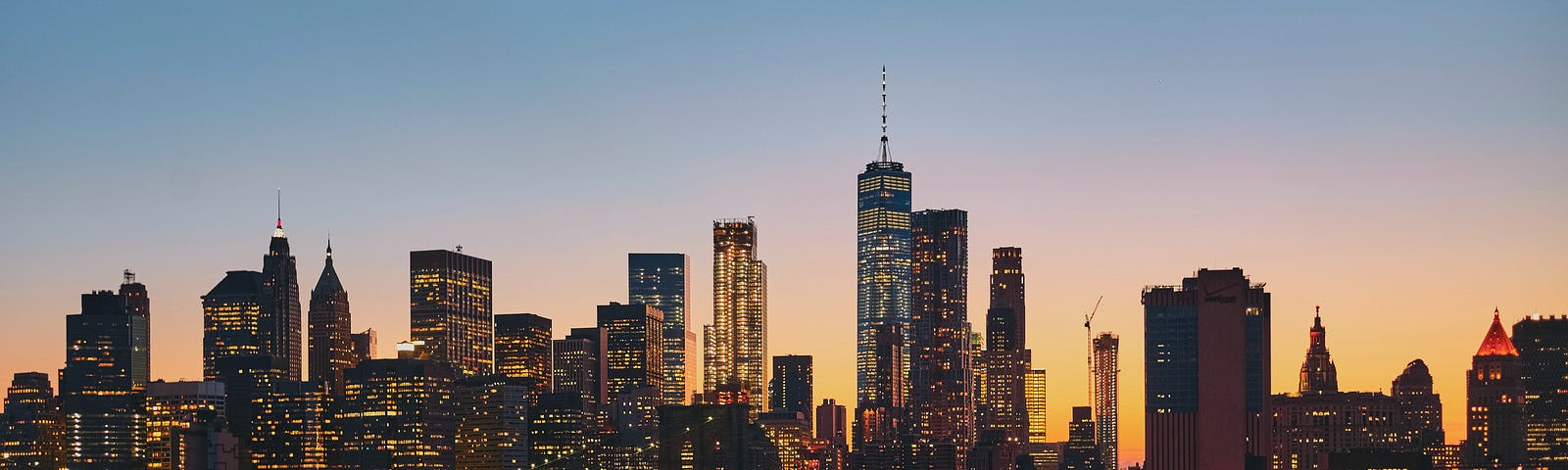 New York City skyline in the evening