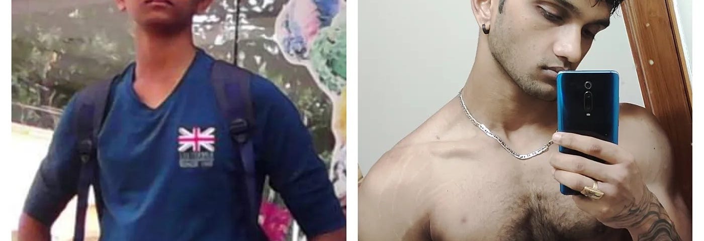 6-year transformation of the author from skinny fat to aesthetic and shredded