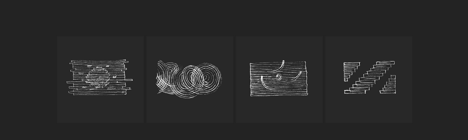 A visualisation of the four quadrants in an abstract form