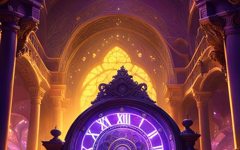 Giant clock within a church