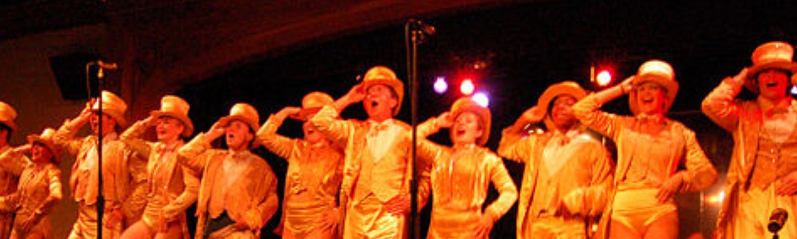 A chorus line of dancers from the musical A Chorus Line