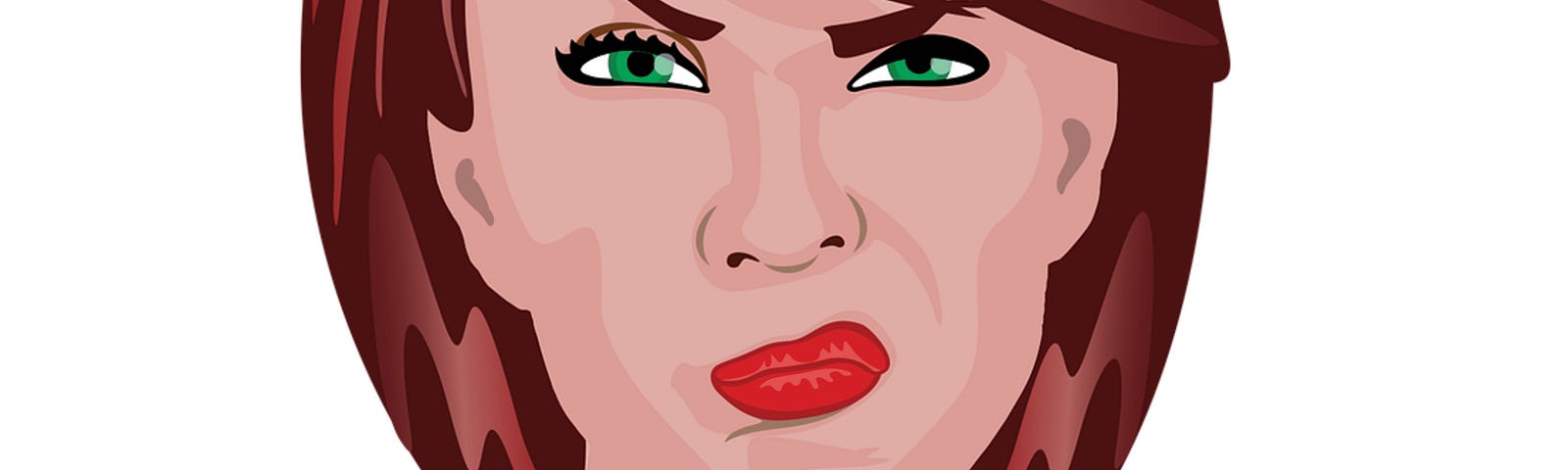 Cartoon caricature of angry woman