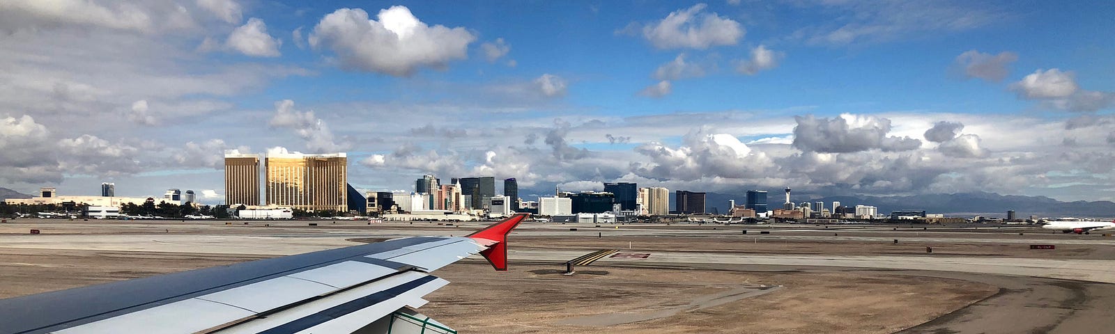 A view of Harry Reid International Airport from the runway.