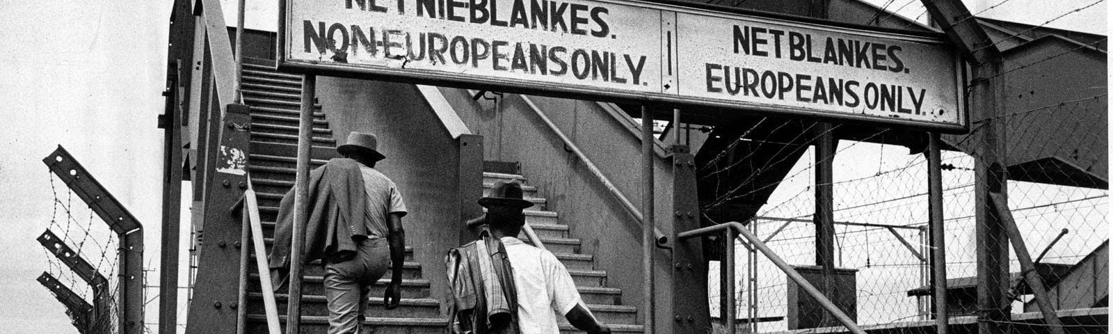 Segregational signs during Apartheid