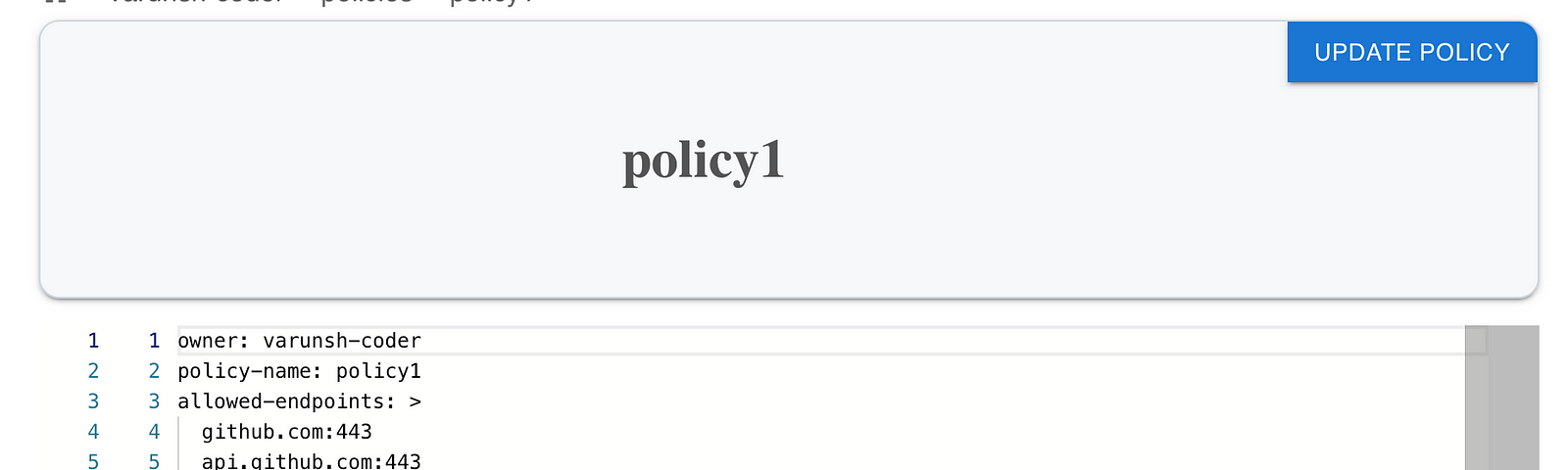 You can set the policy using the website