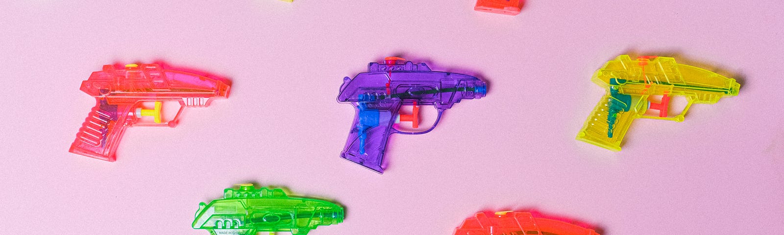 Colorful toy guns.