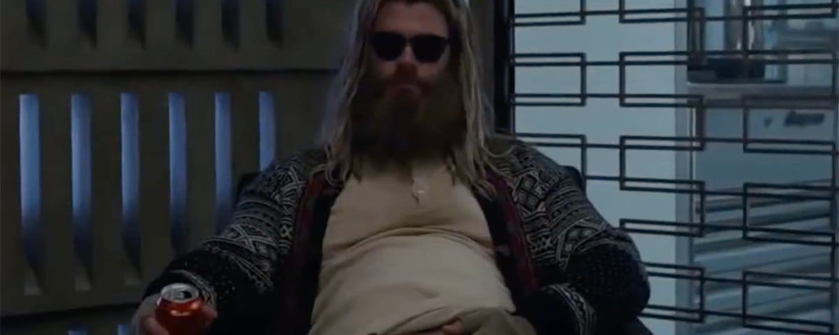 An image of Fat Thor from Marvels’ Avengers: Engame.