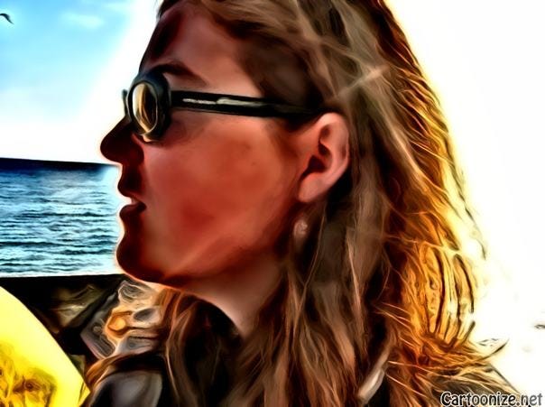 A picture of the author that has been rendered as a painting.