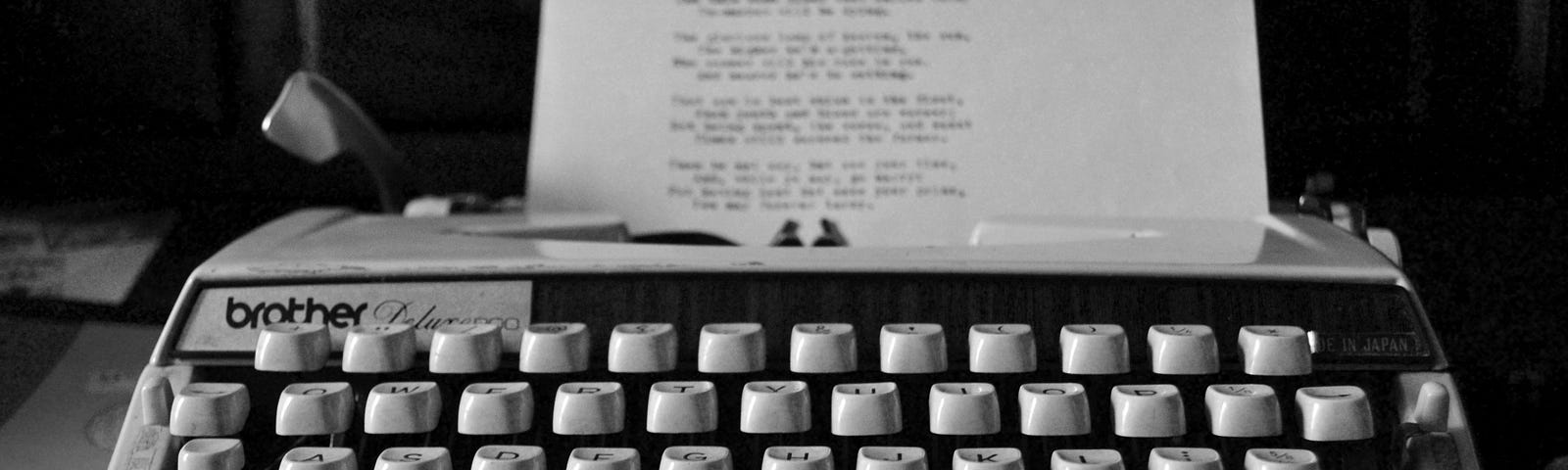 Typewriter with paper