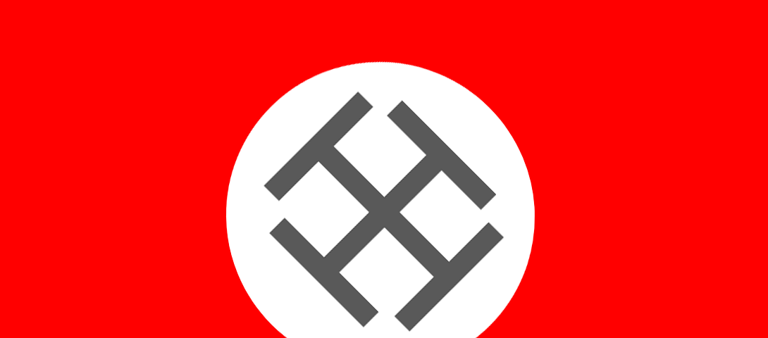 Flag of a would-be dictator, similar to Nazi flag