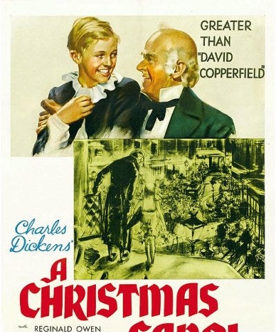 Poster for “A Christmas Carol” 1938, Starring Reginald Owen as Scrooge