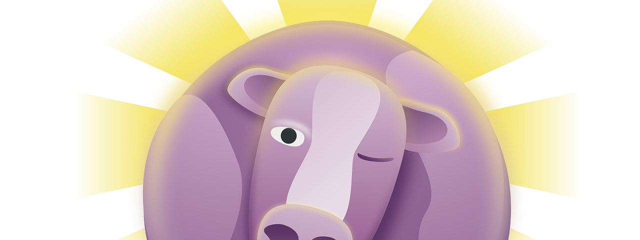 drawing of a purple cow