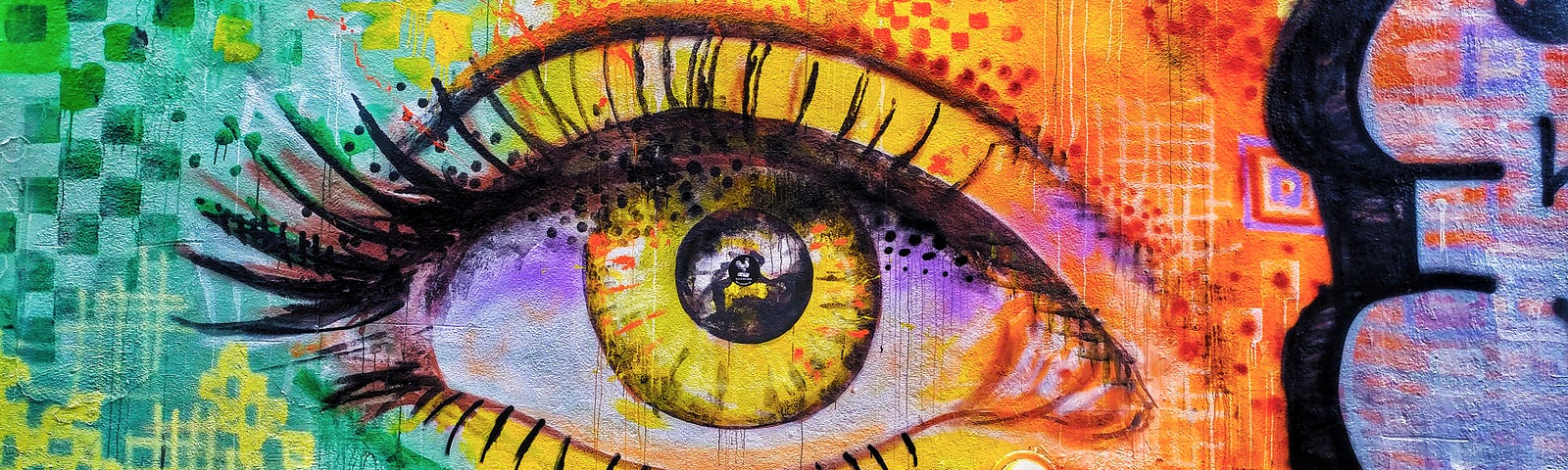 Street art of an eye
