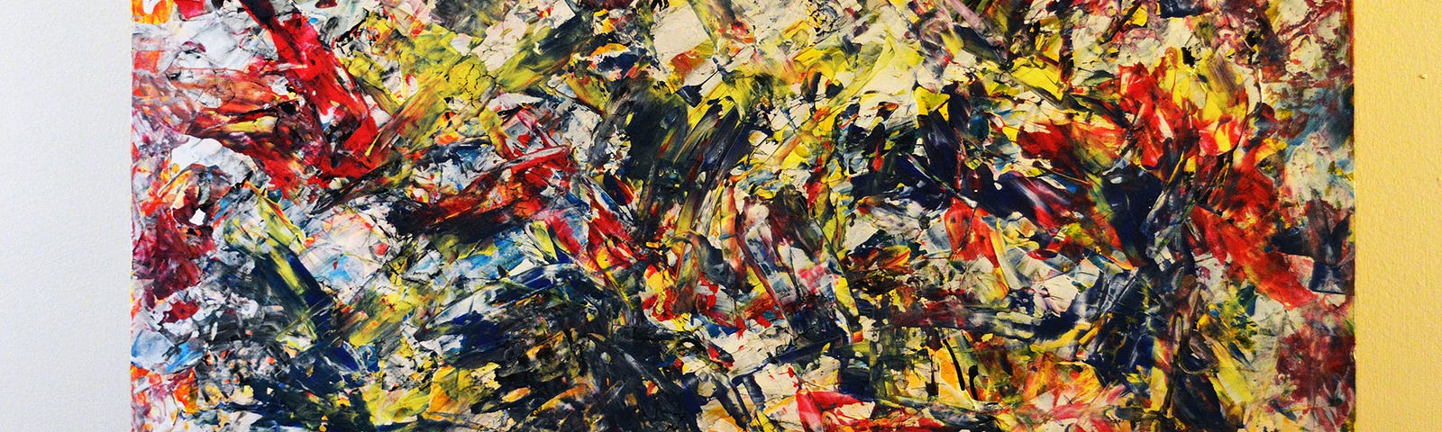 Title Contemporary abstract galactic television walking in a sea of reality, 2024
 Robert Ireland (B. 1966) Mixed media, Wood panel 50.8 cm x 76.2 cm
