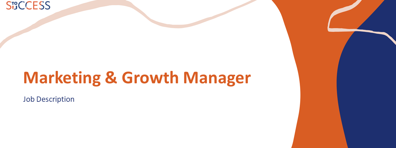 Screenshot of a title slide which says, Marketing & Growth Manager Job Description