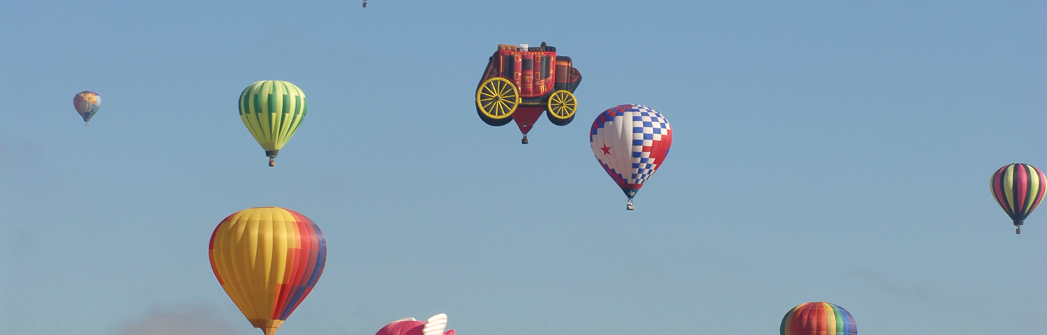 Photo of hot air balloons.