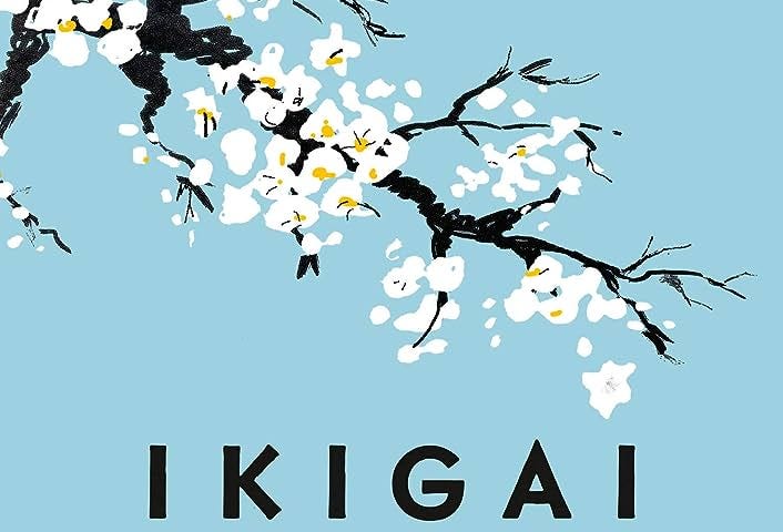 The book cover for the book Ikigai