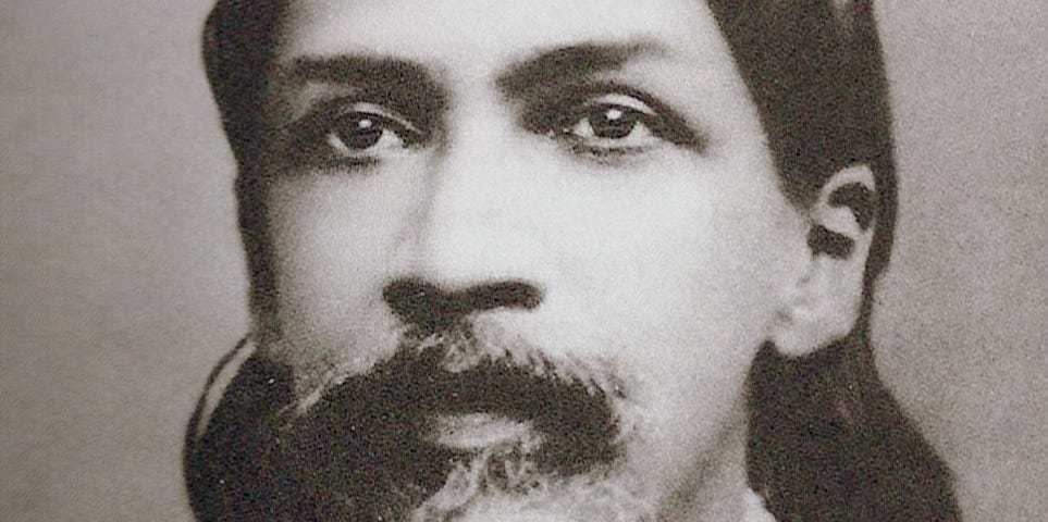 Sri Aurobindo (1872–1950) around the turn of the century, 1900. Photo when he was 28.