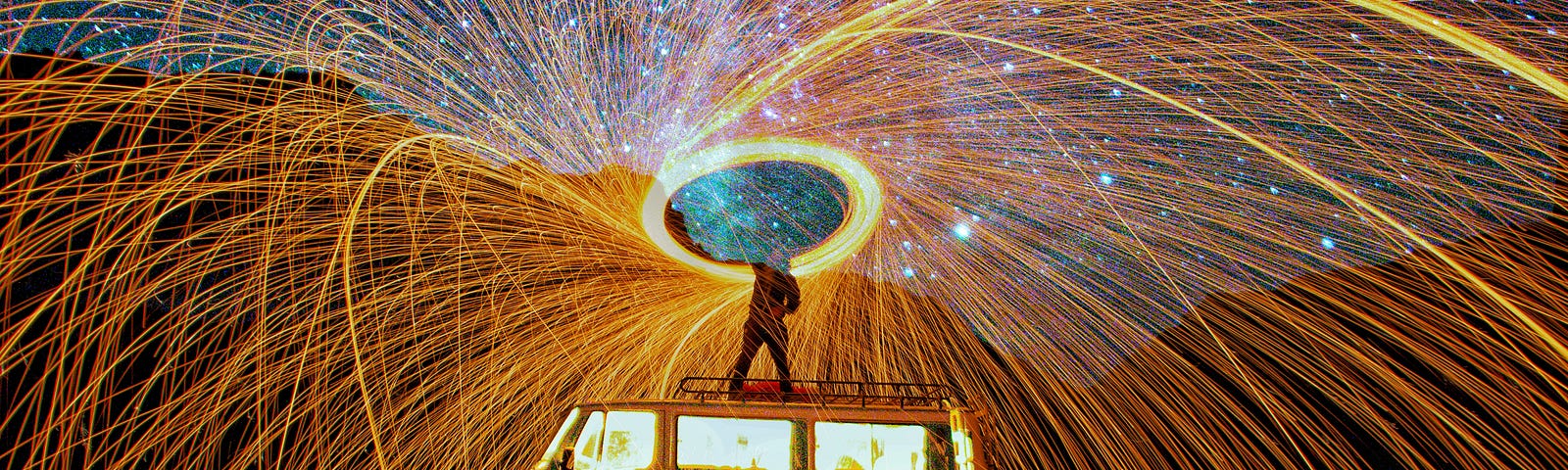 Long exposure photography with Milky Way in the background