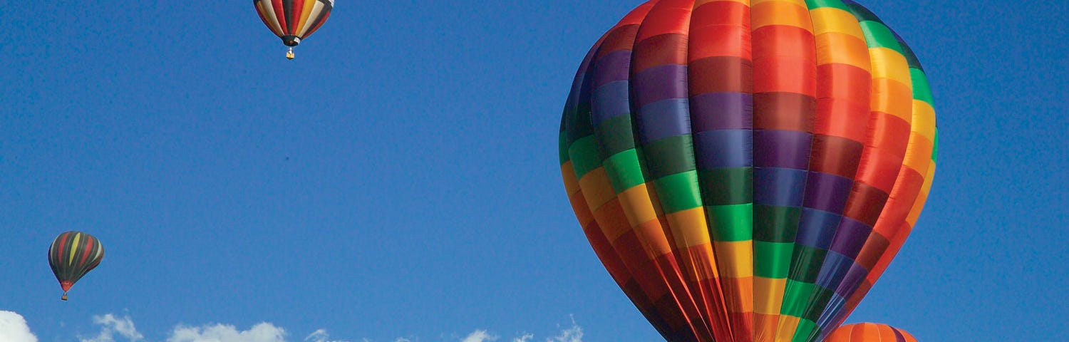 Photo of hot air balloons.