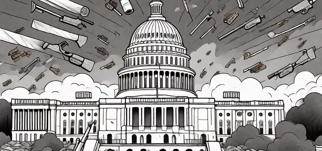 A picture of US Capitol depicted under siege