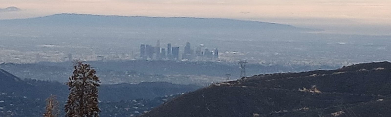 Photo showing downtown Los Angeles, taken from Angeles Crest Highway