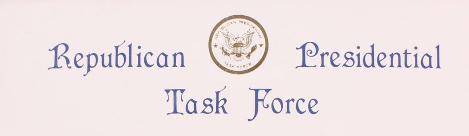 Vintage Republican Presidential Task Force Commitment Card