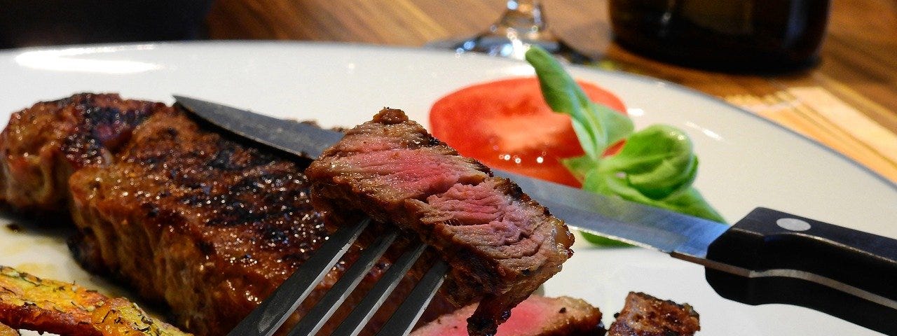 rare steak…