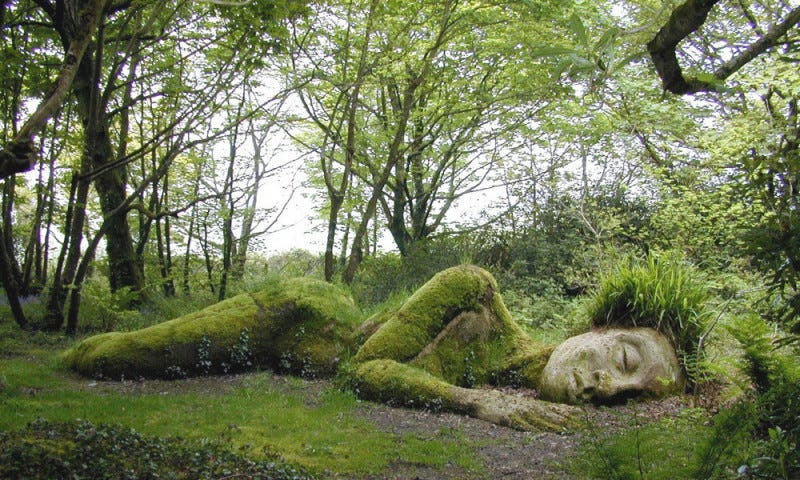 Moss woman at the Lost Gardens of Heligan