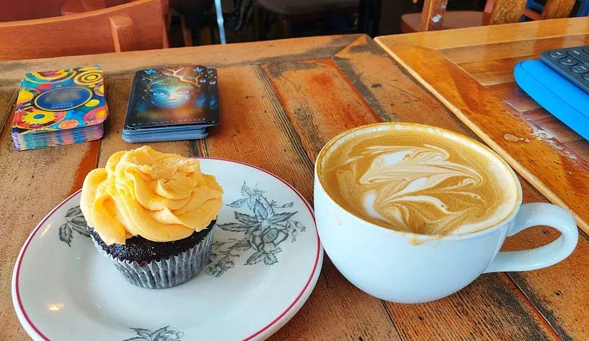 Cupcake and cappuccino at Roost Coffee in Pullman, Washington. Photo © Milli Thornton