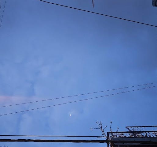 An image of sky shot in the evening.