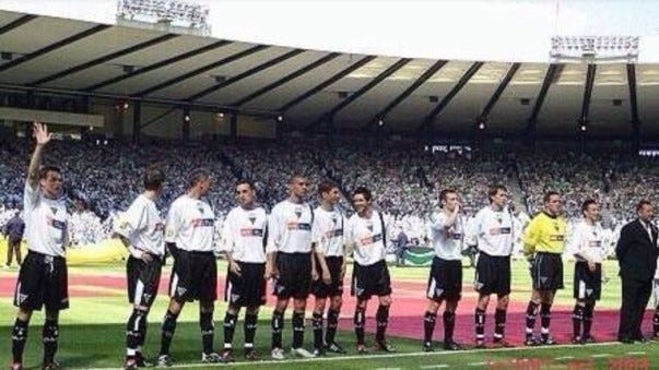 Dunfermline Athletic lineup at Hampden for the 2004 Scottish Cup Final