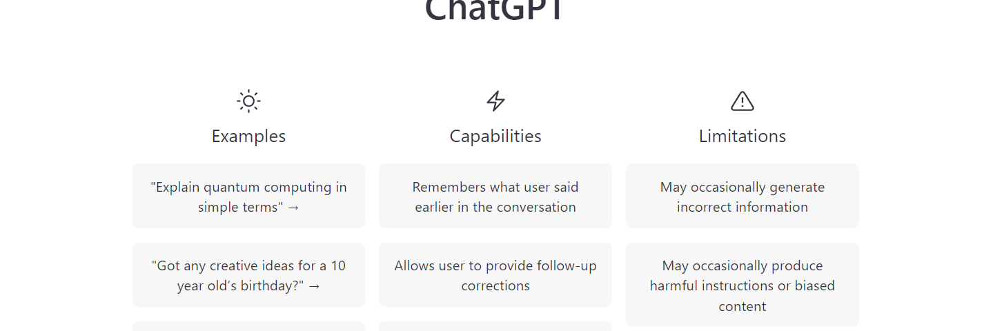 ChatGPT landing Page