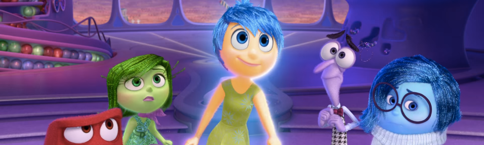 The characters, Anger, Disgust, Joy, Fear and Sadness from the Disney Pixar Movie “Inside Out”