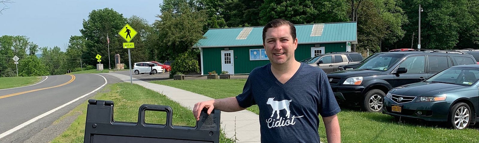 Mat wearing his Cidiot t-shirt at the Germantown’s Farmer Market