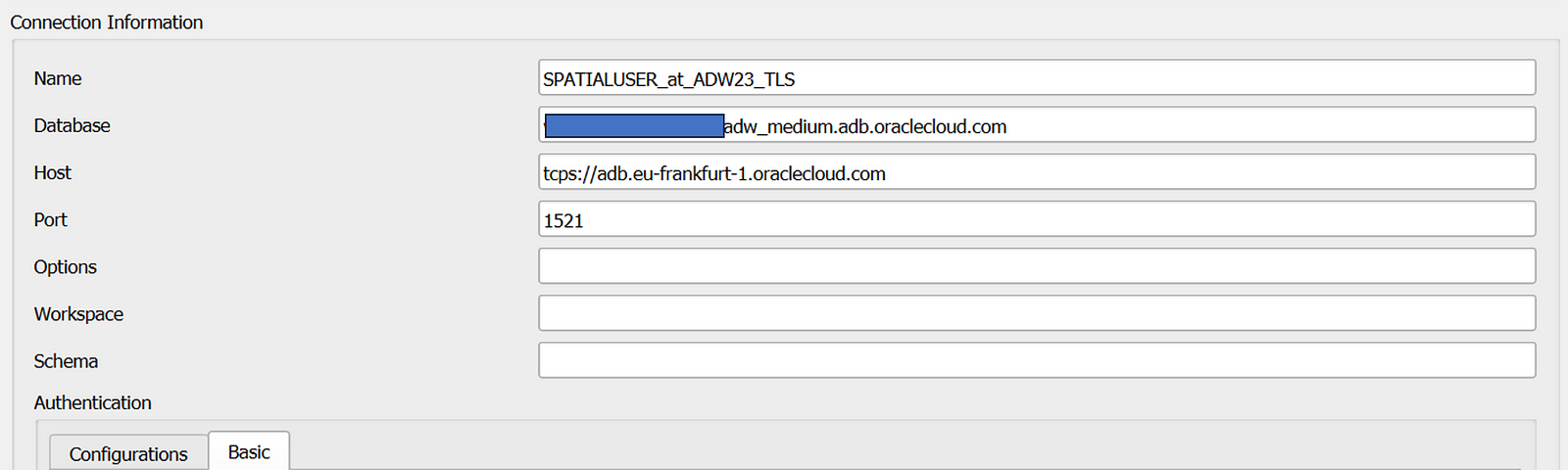 QGIS Connection to an Oracle Autonomous Database via TLS