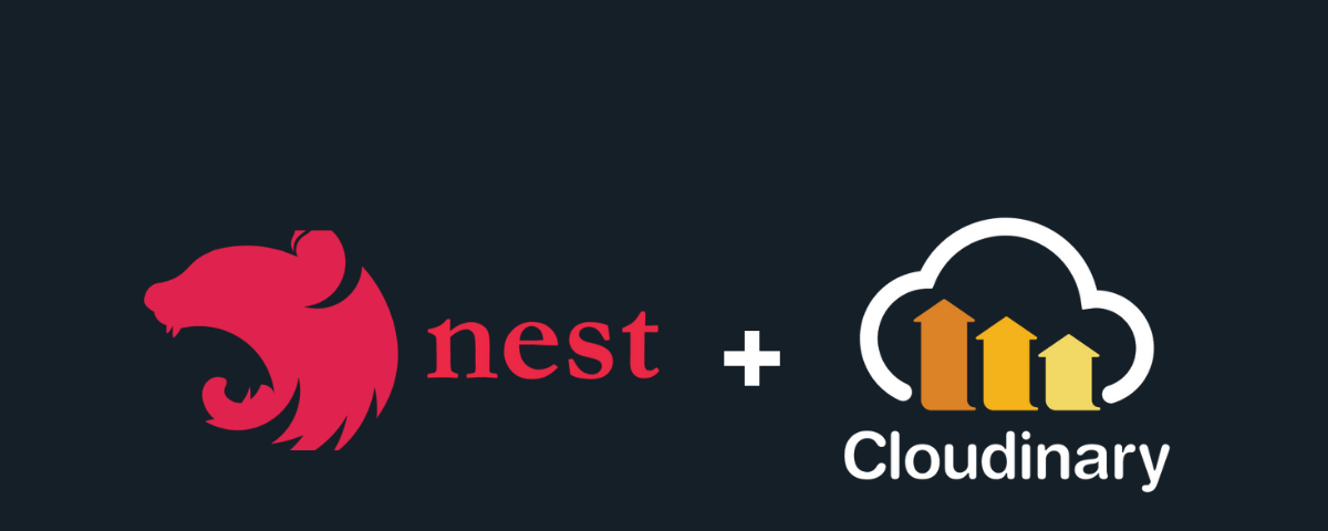 NestJS logo and Cloudinary logo