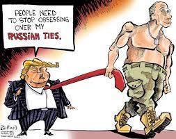 Putin leads Trump by his tie. Cleveland News by Jeff Darcy
