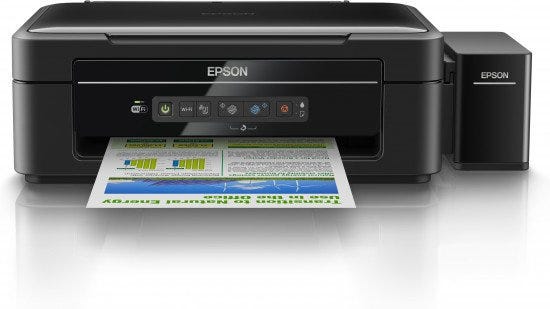 IMAGE: A frontal view of an Epson L365 printing a document