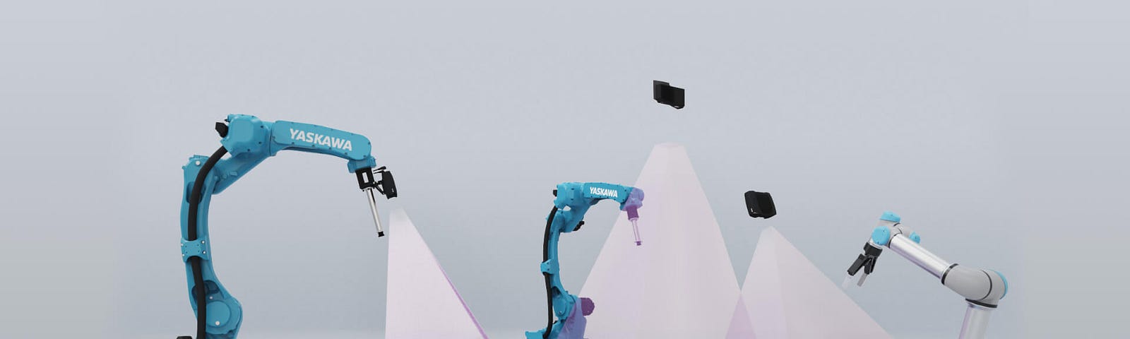 3D cameras can be mounted on the robot arm, or stationary above the target scene.