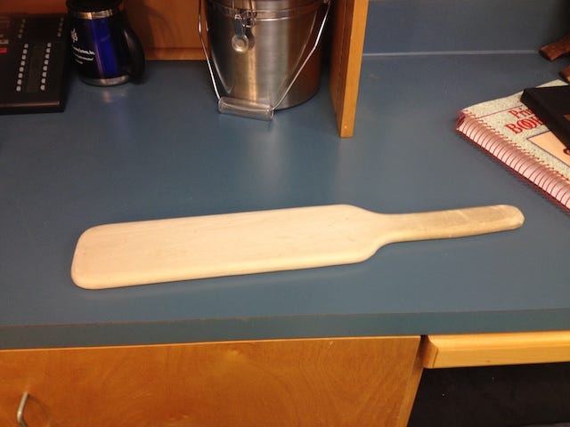 Typical school paddle for corporal punishment