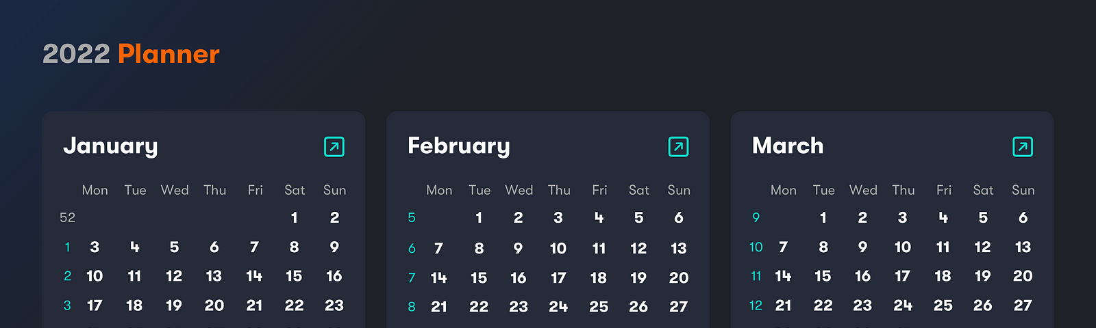 Part of Yearly Page from 2022 Digital Planner for GoodNotes | templatestack.io