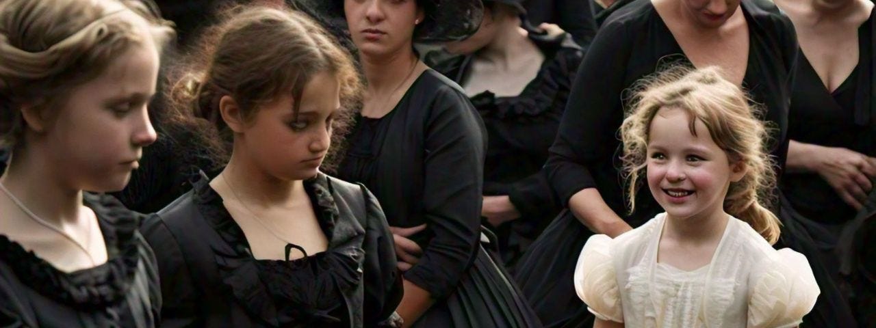 An image of a girl standing out in the crowd