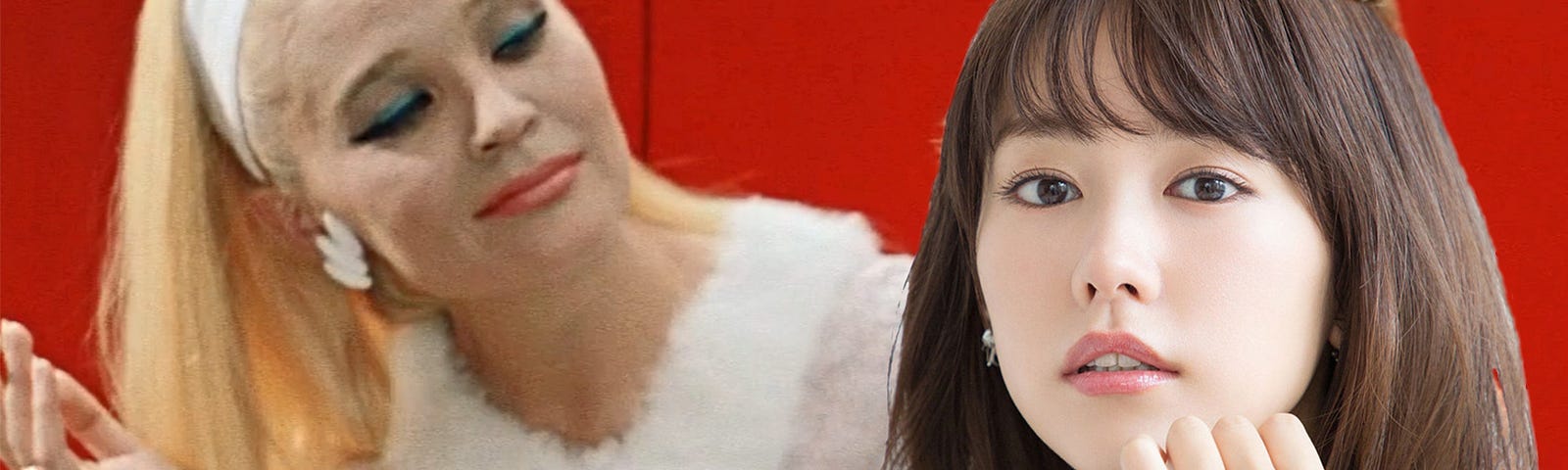 Советская (слева) и японская (справа) жёны [фотоколлаж с использованием кадра из фильма “Бриллиантовая рука”]
