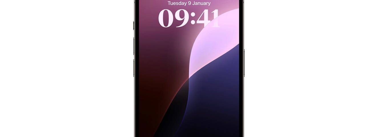 iOS 18’s Purple wallpaper in iPhone 14 Pro